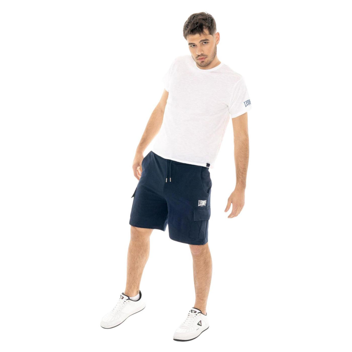 LEONE BERMUDA CARGO IN FELPA - Blu - vista 4