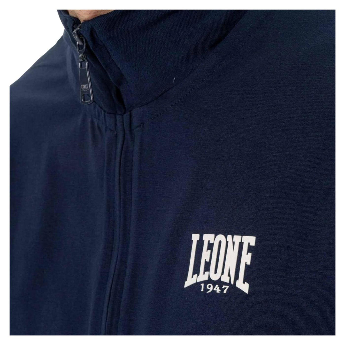 LEONE FELPA FULL ZIP SMALL LOGO - Blu - vista 3