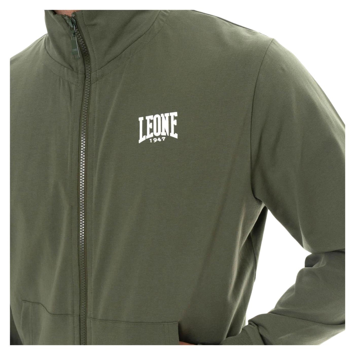 LEONE FELPA FULL ZIP SMALL LOGO - Militare - vista 3