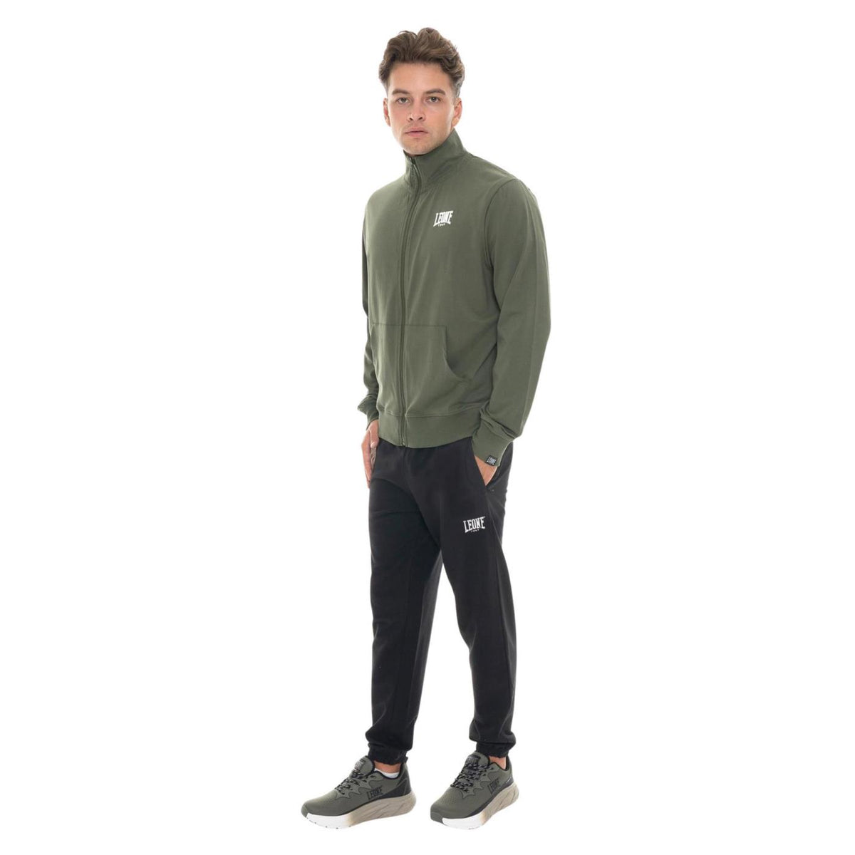 LEONE FELPA FULL ZIP SMALL LOGO - Militare - vista 4