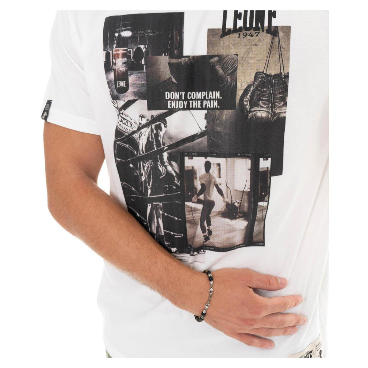 LEONE T-SHIRT MC PRINTED - Bianco - vista 3