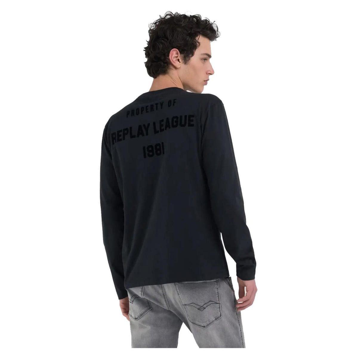 REPLAY TEE ML JERSEY LETTERING