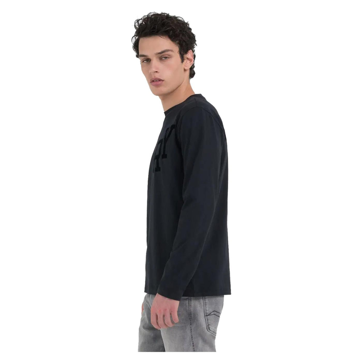 REPLAY TEE ML JERSEY LETTERING