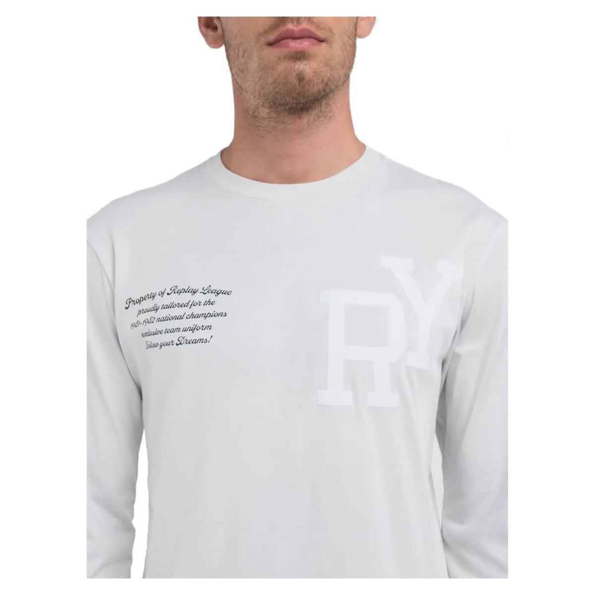 REPLAY TEE ML JERSEY LETTERING
