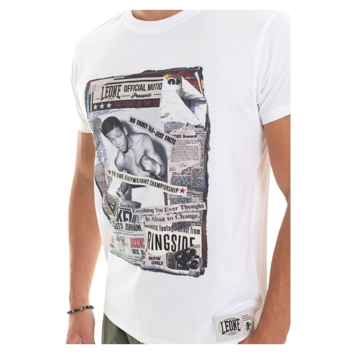 LEONE T-SHIRT GRAPHIC STRETCH - Bianco - vista 4