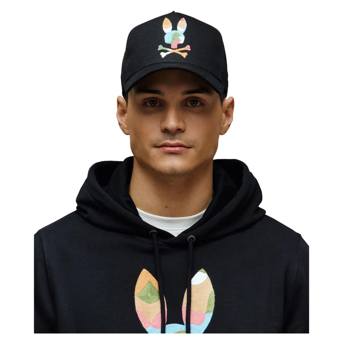 PSYCHO BUNNY ARA TRUCKER CAP - Nero - vista 2