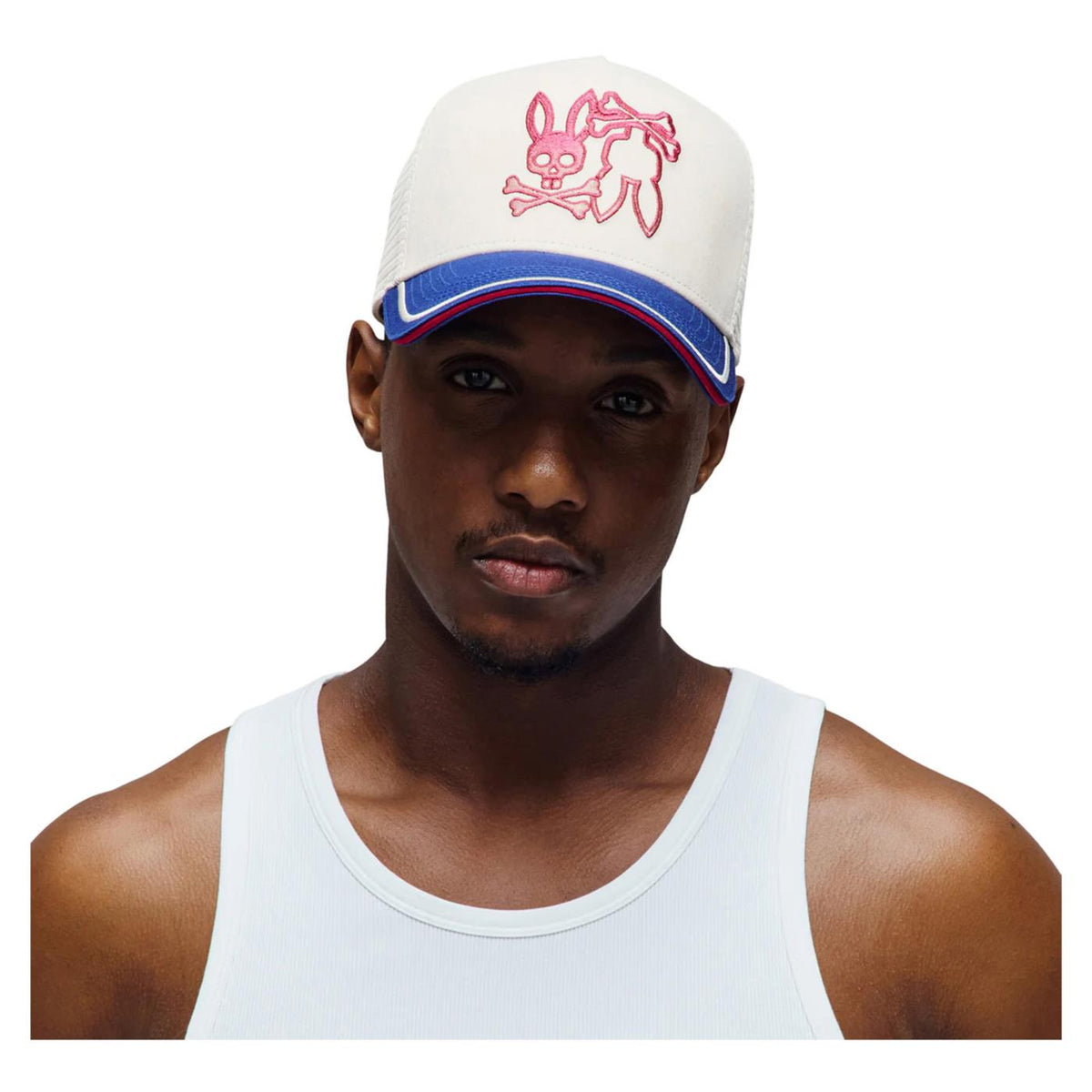 PSYCHO BUNNY COSMO FABRIC TRUCKER CAP - Bianco - immagine principale