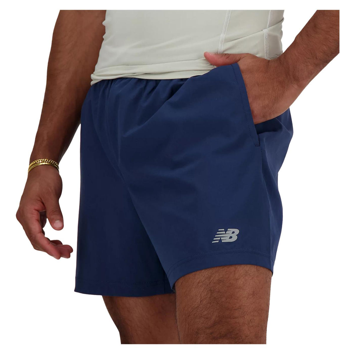 NEW BALANCE RUN ESSENTIALS SHORT 5IN - Blu - vista 3