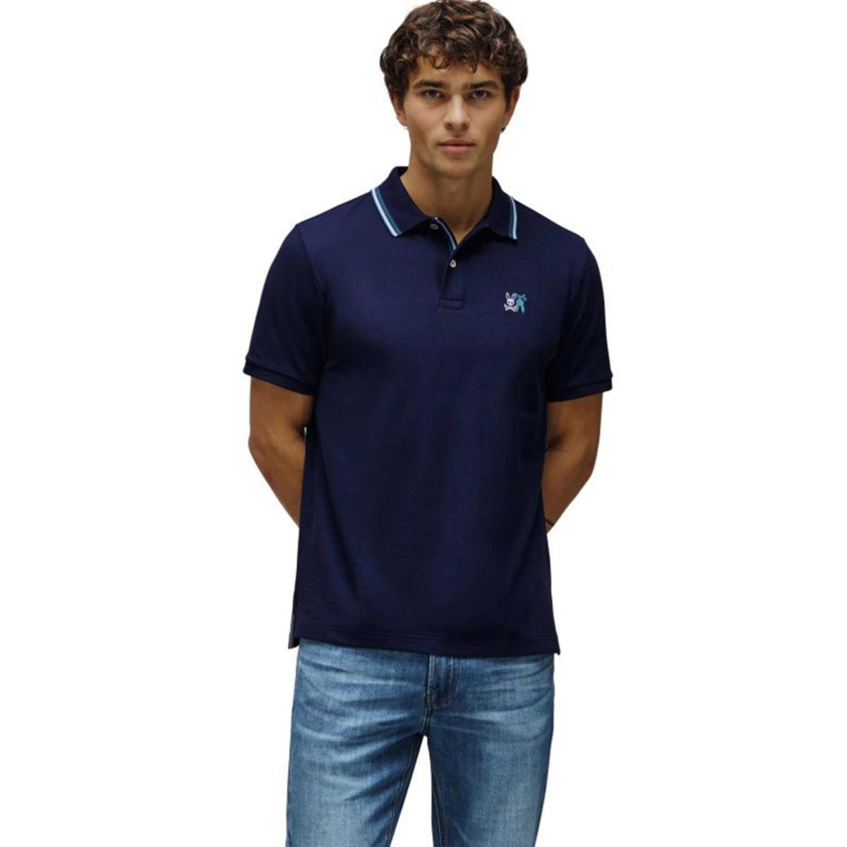 PSYCHO BUNNY CEDRIC PIQUE POLO - Blu - immagine principale