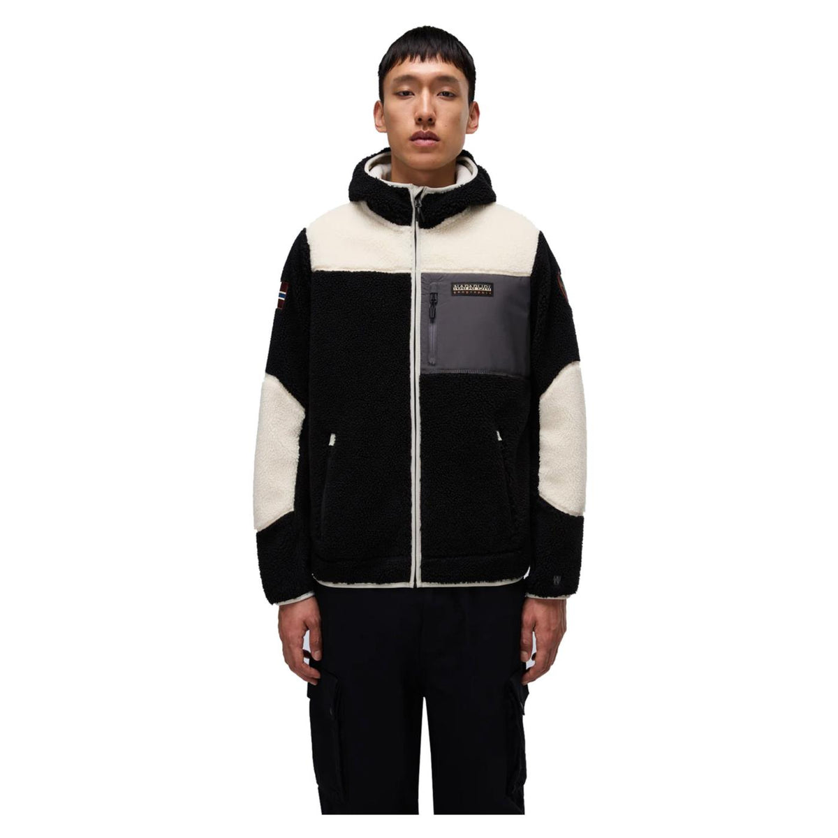 NAPAPIJRI YUPIK FULL ZIP HOOD - Nero - vista 3