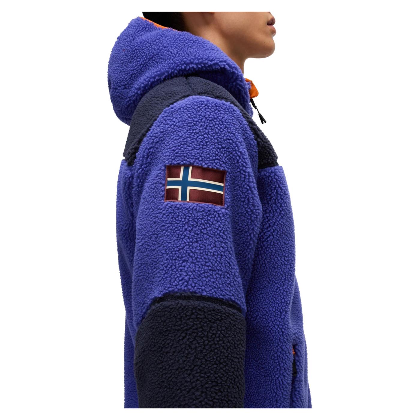 NAPAPIJRI YUPIK FULL ZIP HOOD - Blu - vista 5