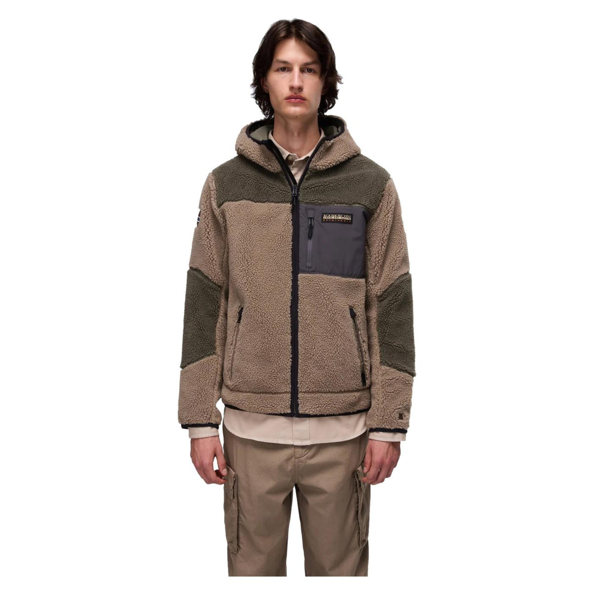 NAPAPIJRI YUPIK FULL ZIP HOOD - Marrone chiaro - vista 3