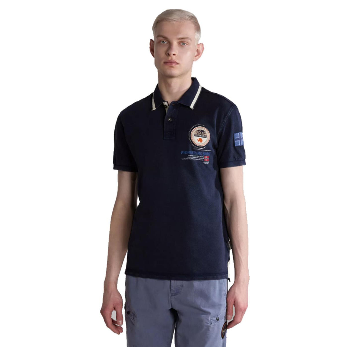 NAPAPIJRI GANDY SHORT SLEEVE POLO - Blu - vista 3