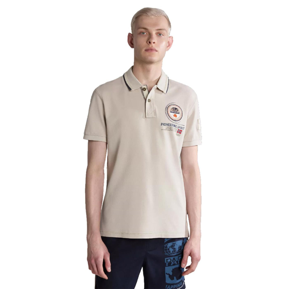 NAPAPIJRI GANDY SHORT SLEEVE POLO - Grigio chiaro - vista 3