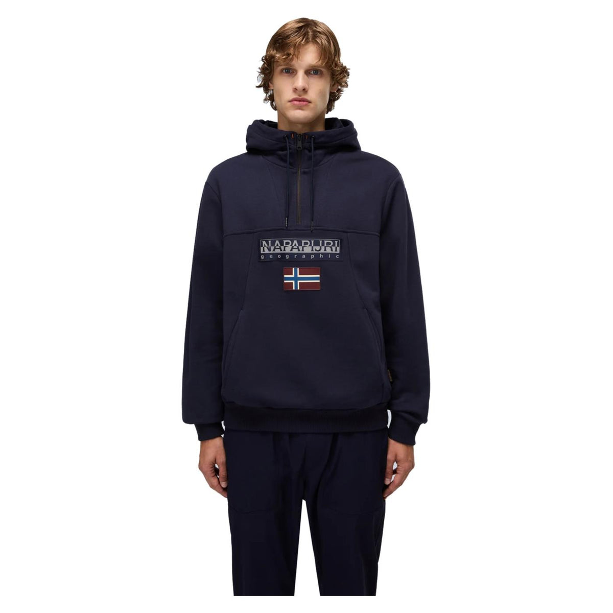 NAPAPIJRI BURGEE HALF ZIP HOOD - Blu - vista 3