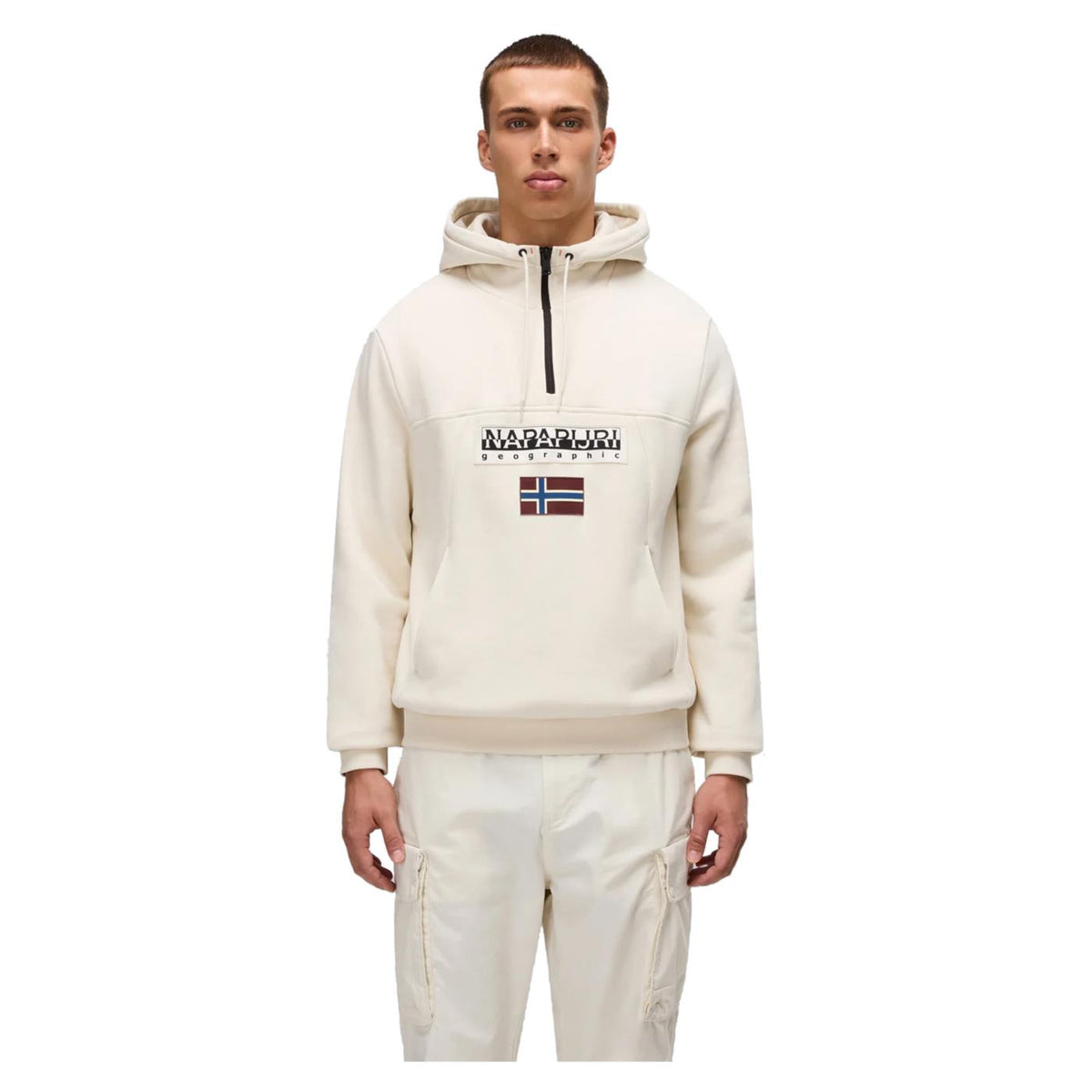 NAPAPIJRI BURGEE HALF ZIP HOOD - Beige - vista 3