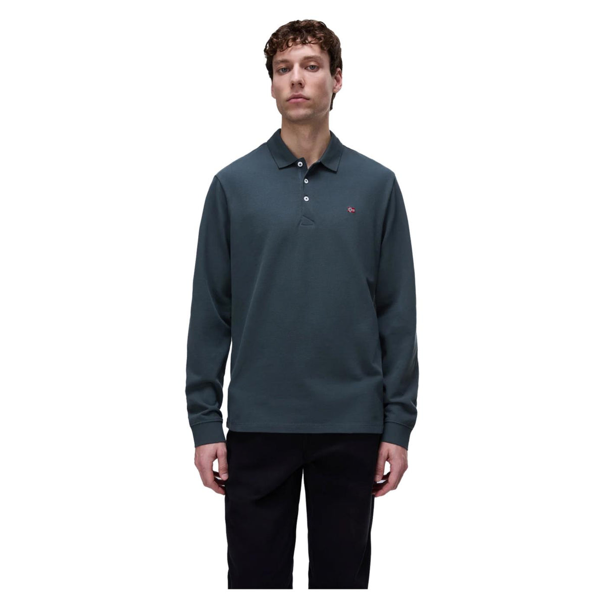 NAPAPIJRI POLO EALIS LONG SLEEVE - Grigio scuro - immagine principale