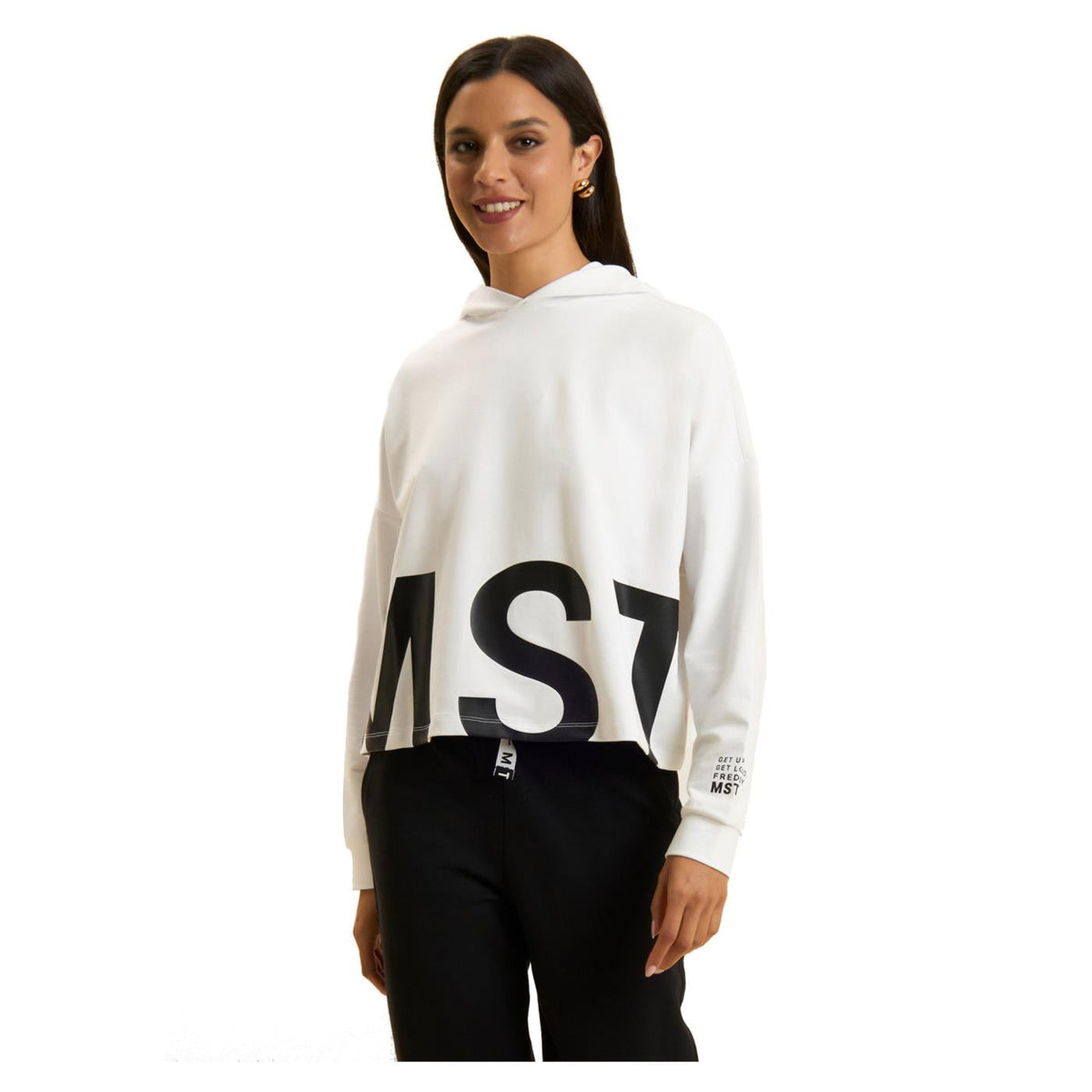 FREDDY MASTER FELPA HOOD CROPPED - Bianco - immagine principale