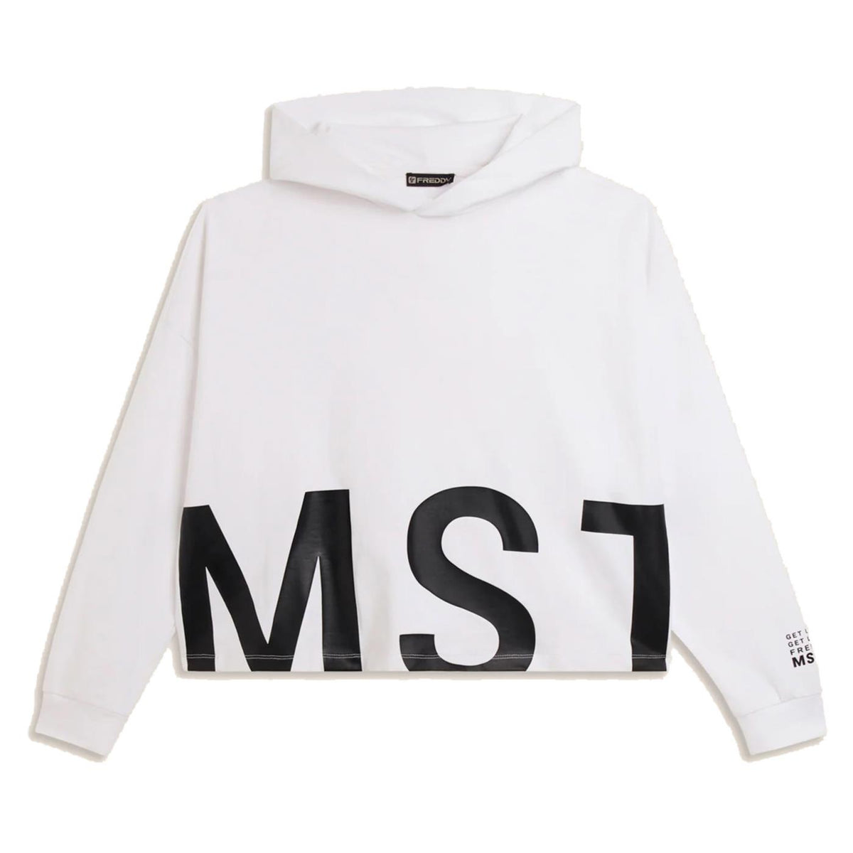 FREDDY MASTER FELPA HOOD CROPPED - Bianco - vista 3