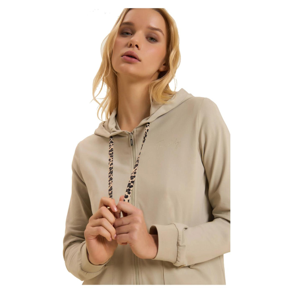 FREDDY FELPA SLOUNGE HOODIE FZ - Beige - vista 3