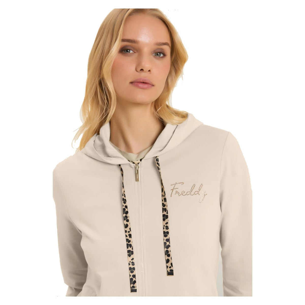 FREDDY FELPA SLOUNGE FZ HOODIE - C1-beige - vista 3