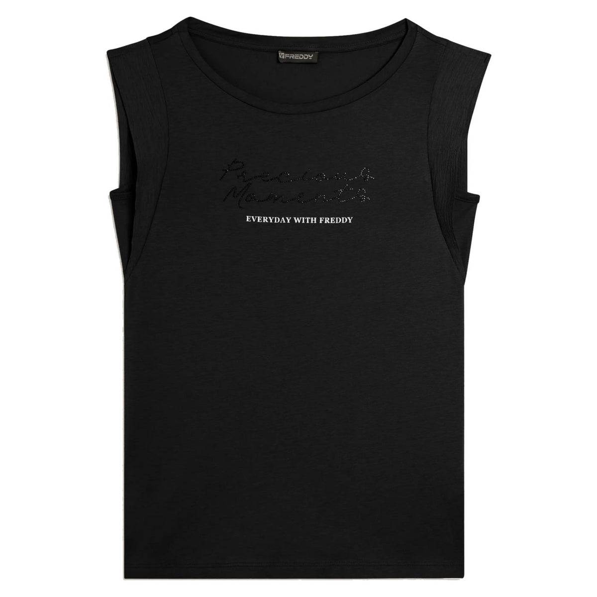 FREDDY T-SHIRT SM MODAL SLOUNGE - Nero - immagine principale