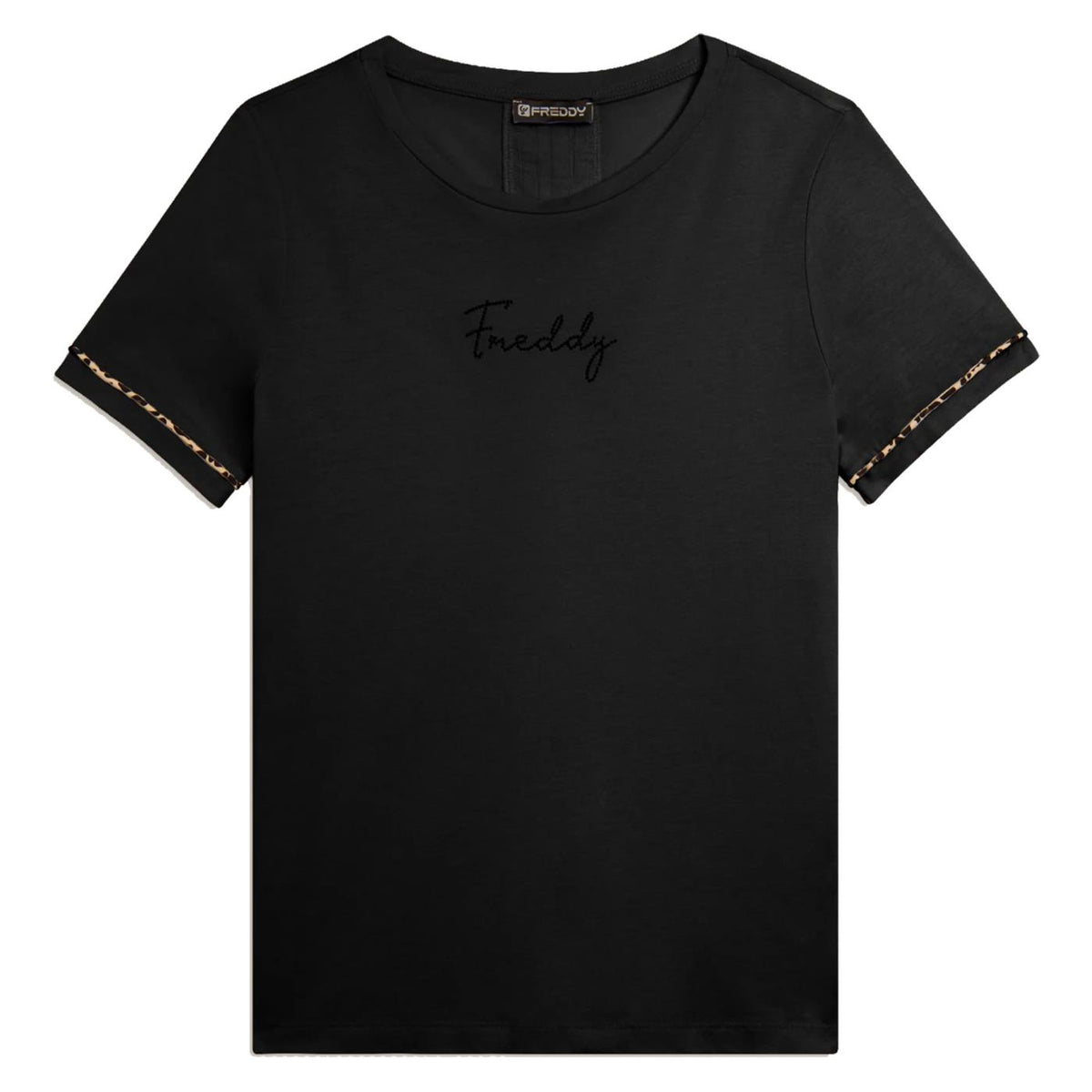 FREDDY T-SHIRT MODAL SLOUNGE - Nero - immagine principale