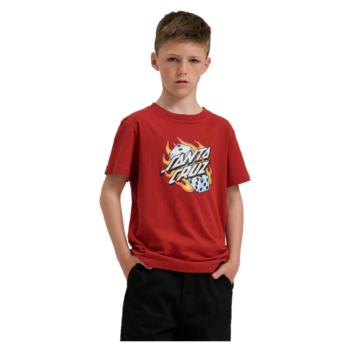 SANTA CRUZ JR FLAMING SAYS DOT TEE - seconda immagine