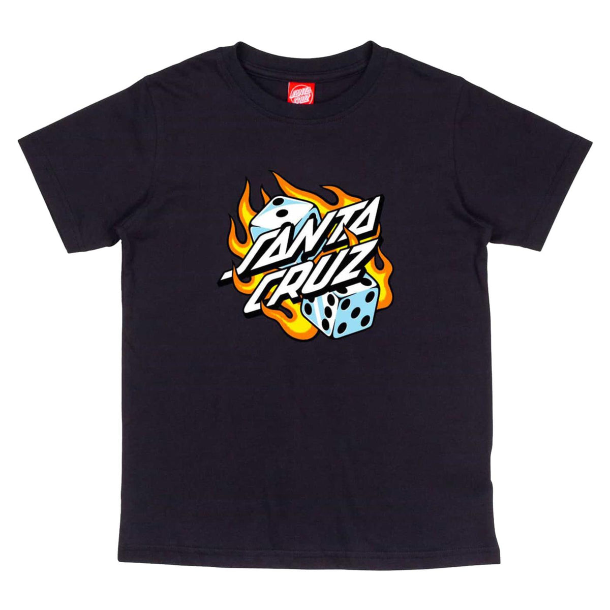 SANTA CRUZ JR FLAMING SAYS DOT TEE