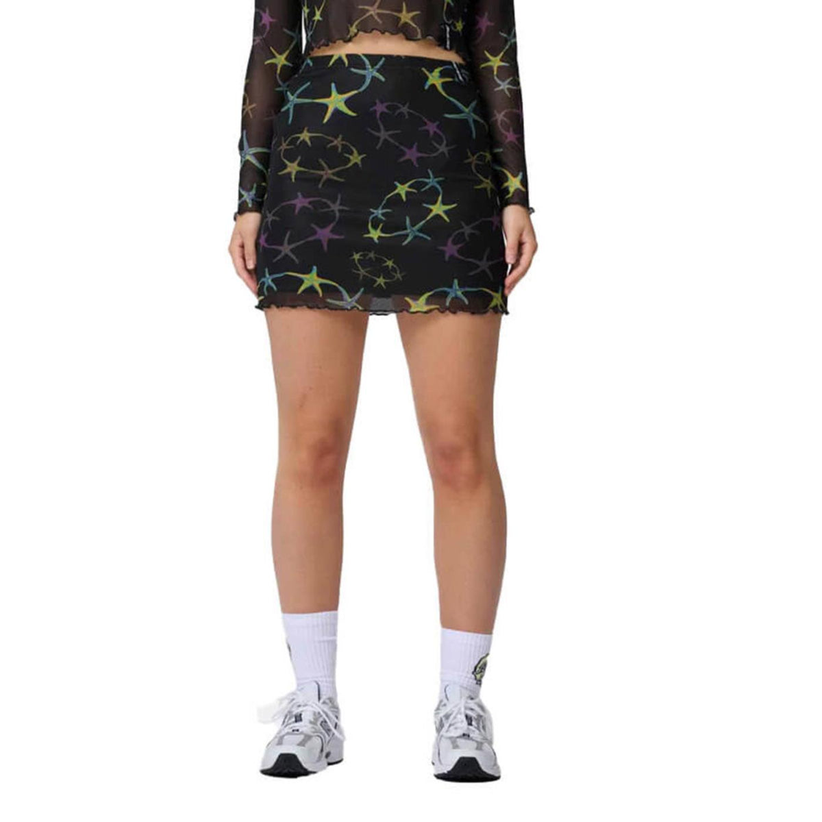 SANTA CRUZ STRIP DIGI MESH MINISKIRT
