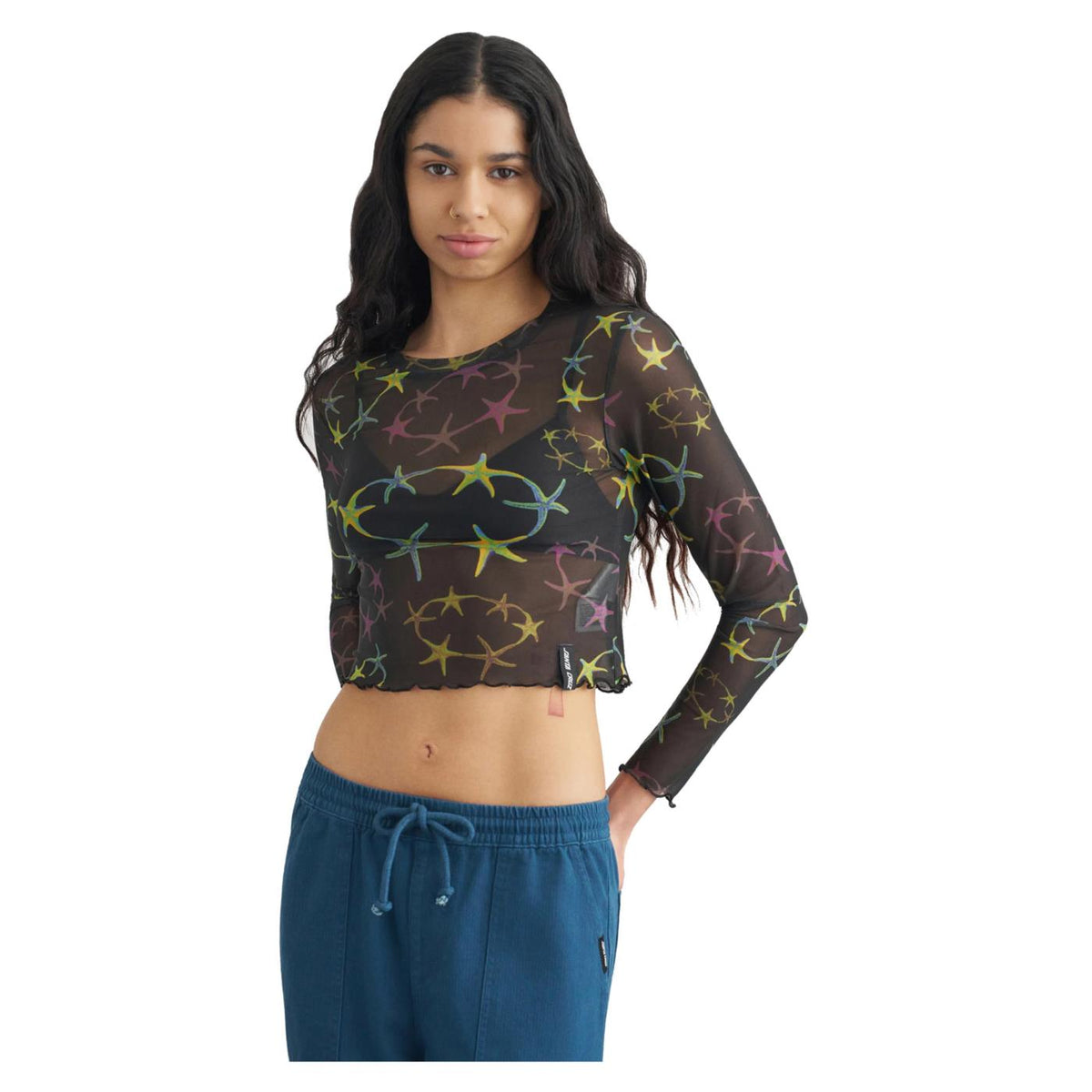 SANTA CRUZ STRIP DIGI MESH CROP W LS - Nero - immagine principale