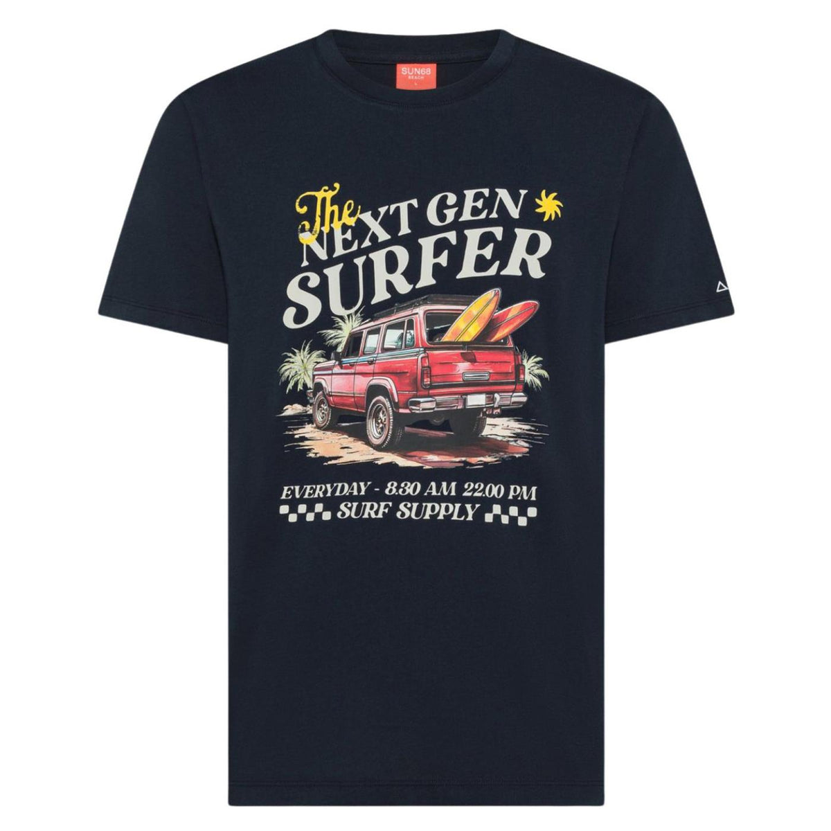 SUN68 T-SHIRT PRINTED BEACH - C1-blu - immagine principale
