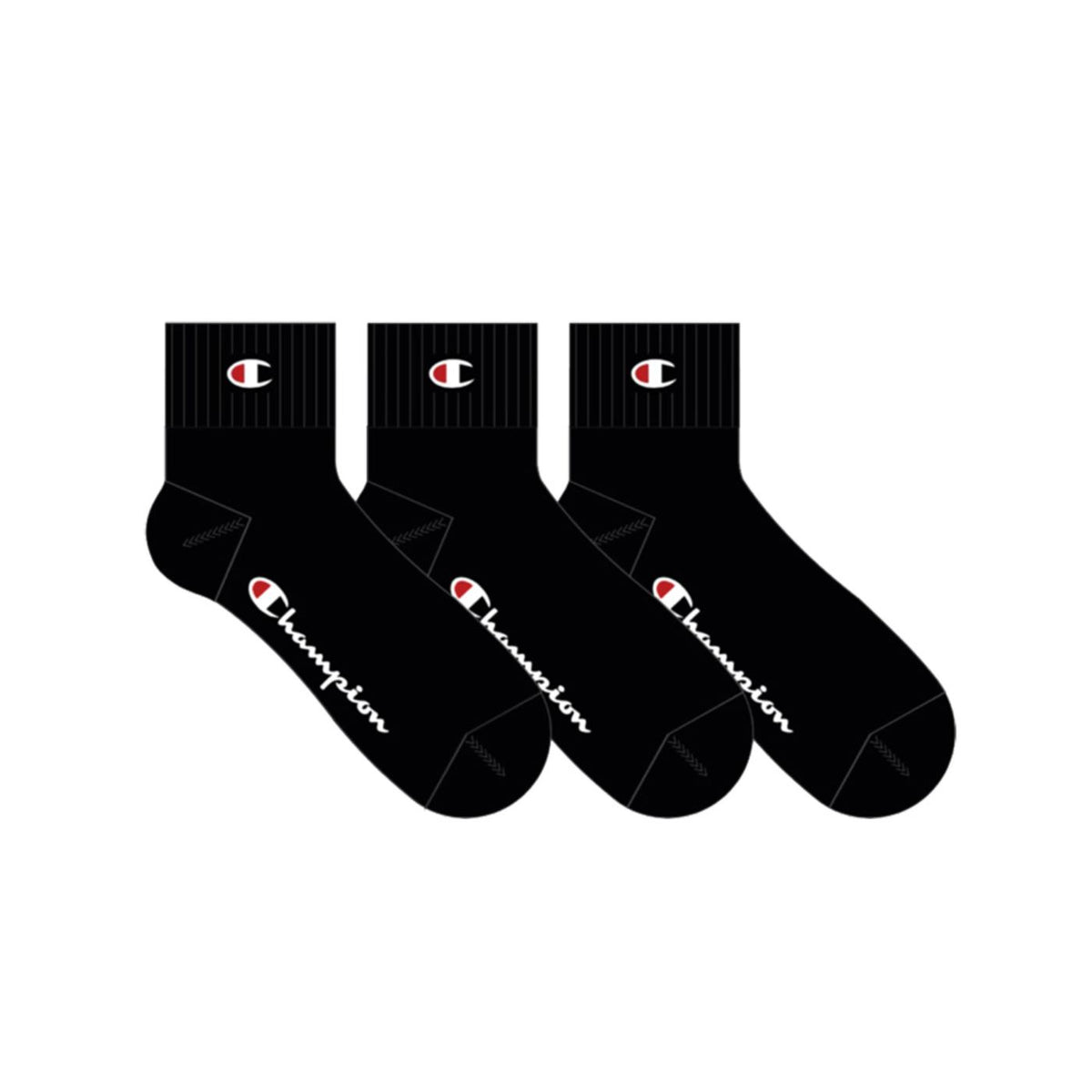 CHAMPION 3PK QUARTER SOCKS - Nero - immagine principale