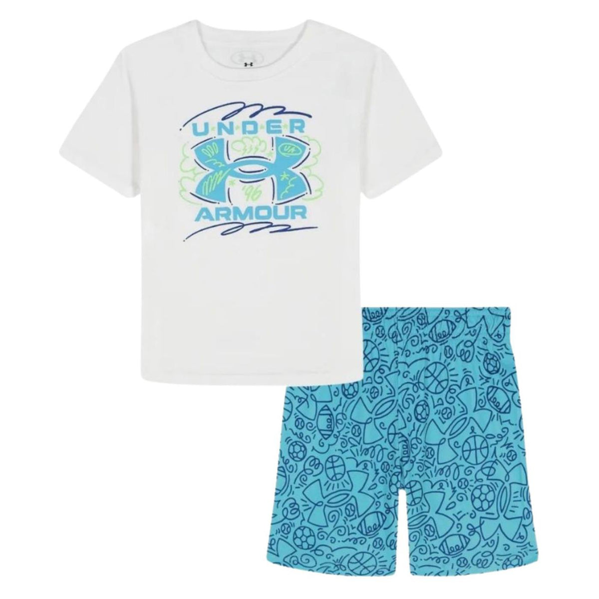 UNDER ARMOUR JR PRINTED BIKE SHORT SET