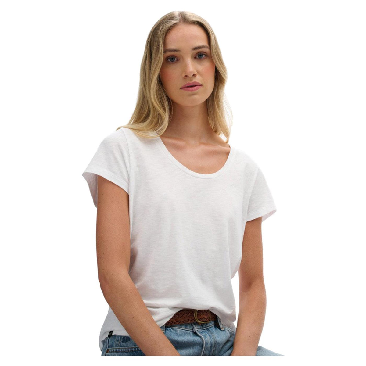 SUPERDRY STUDIOS SCOOP NECK TEE - Bianco - immagine principale
