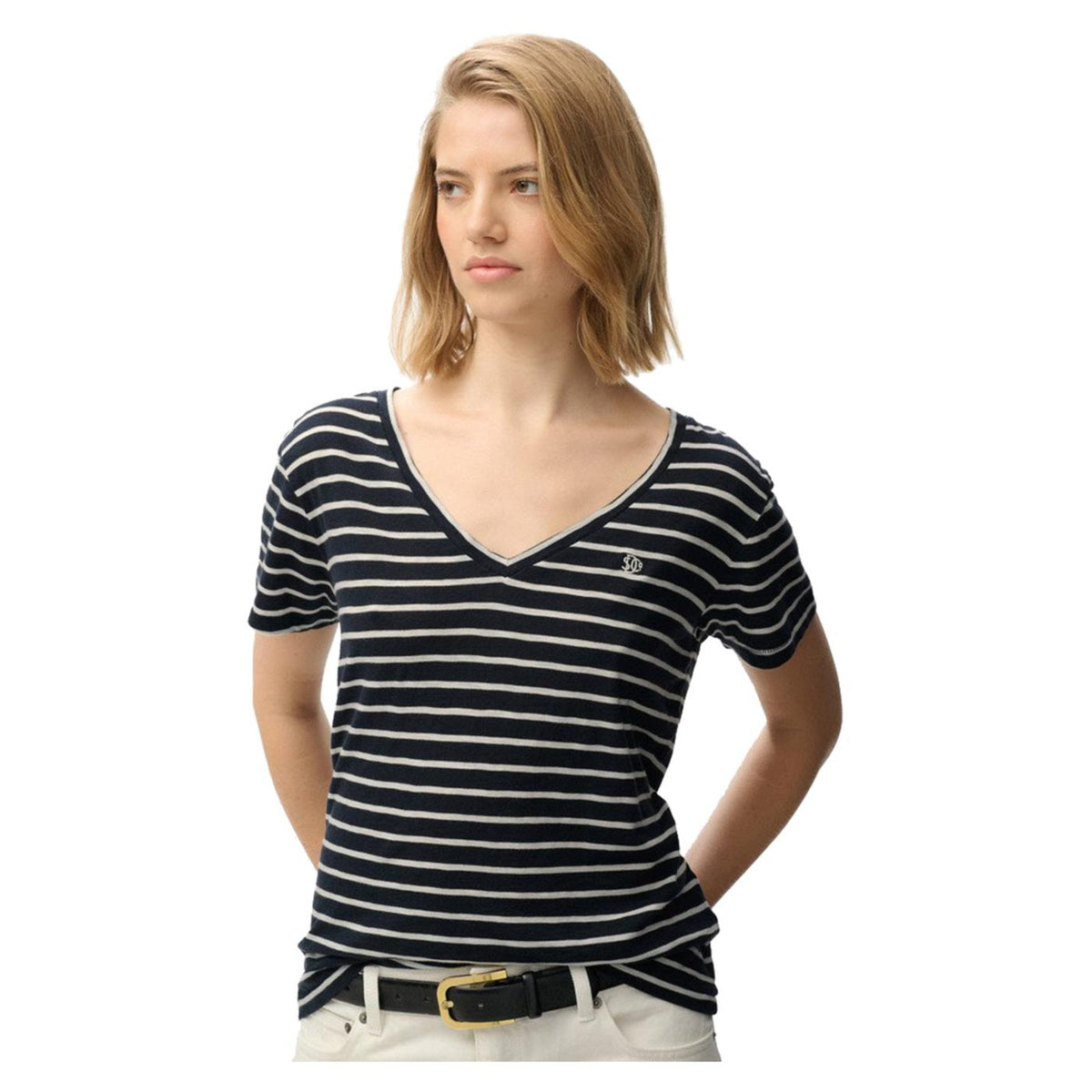 SUPERDRY STUDIOS SLUB EMB VEE TEE