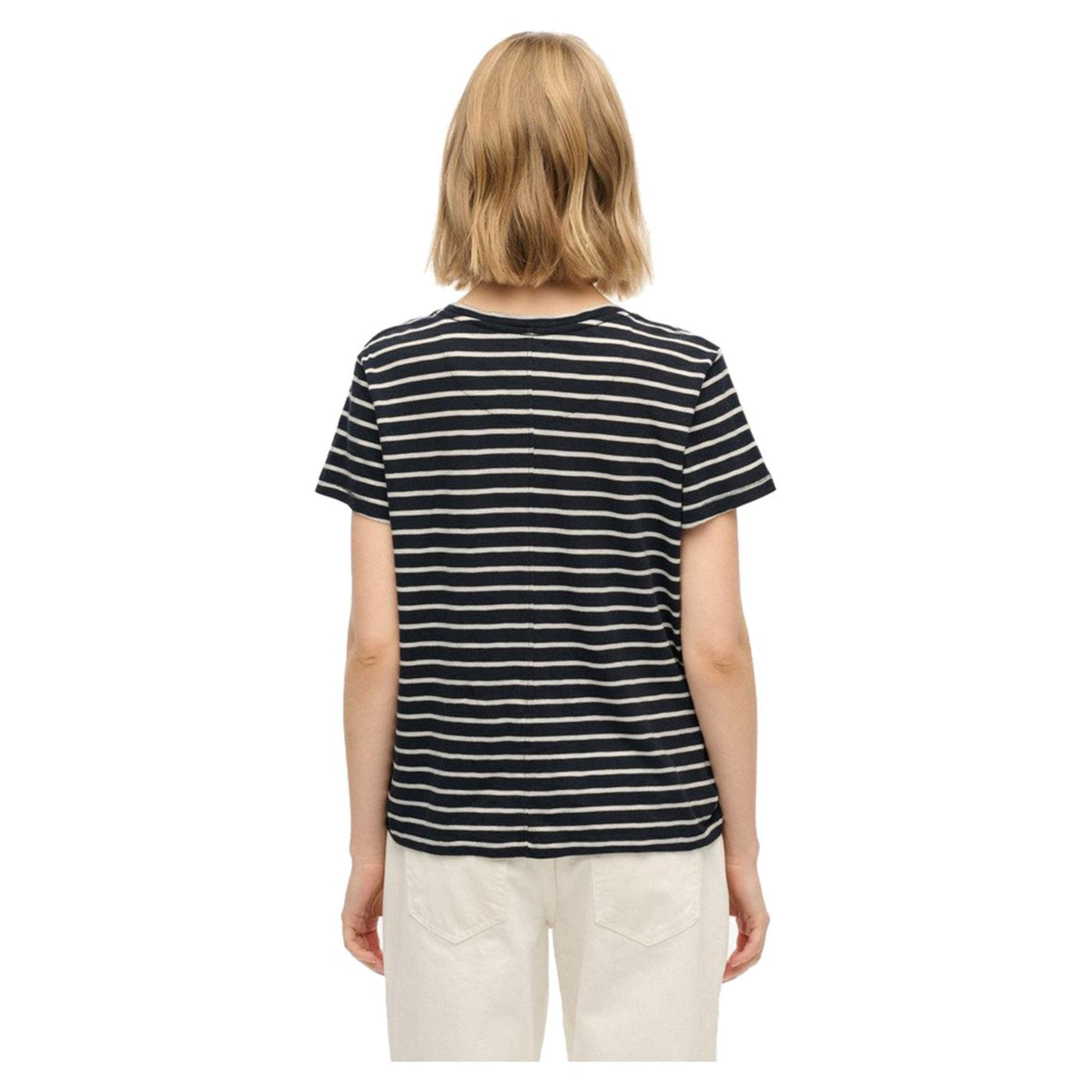SUPERDRY STUDIOS SLUB EMB VEE TEE - Blu - vista 2