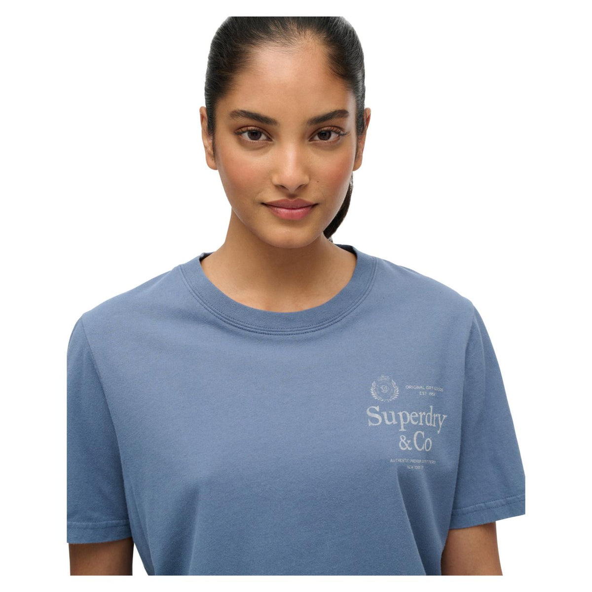 SUPERDRY LUXE CASUAL RLXD W TEE - Blu - vista 3