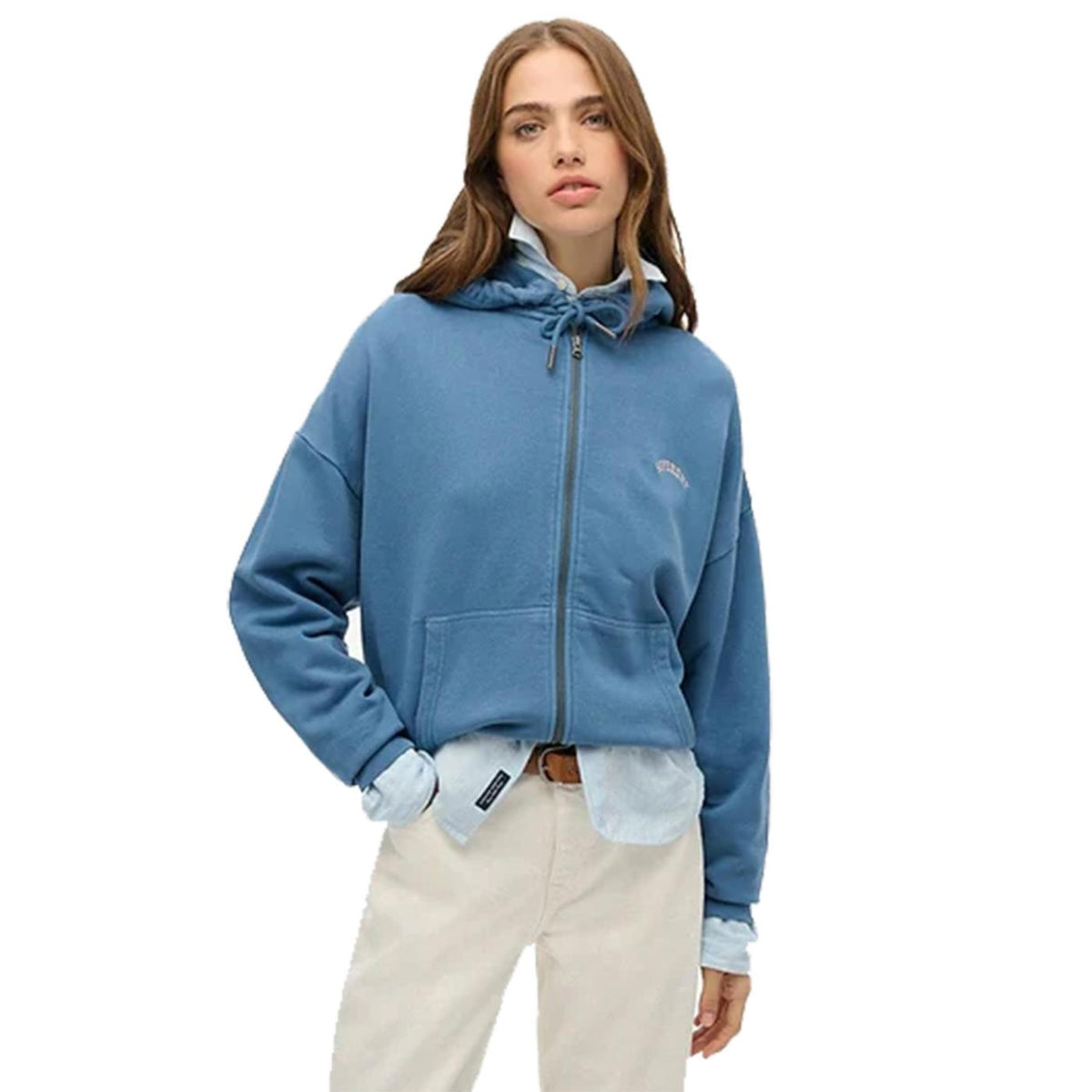 SUPERDRY W ESSENTIAL LOGO FZ HOOD - seconda immagine
