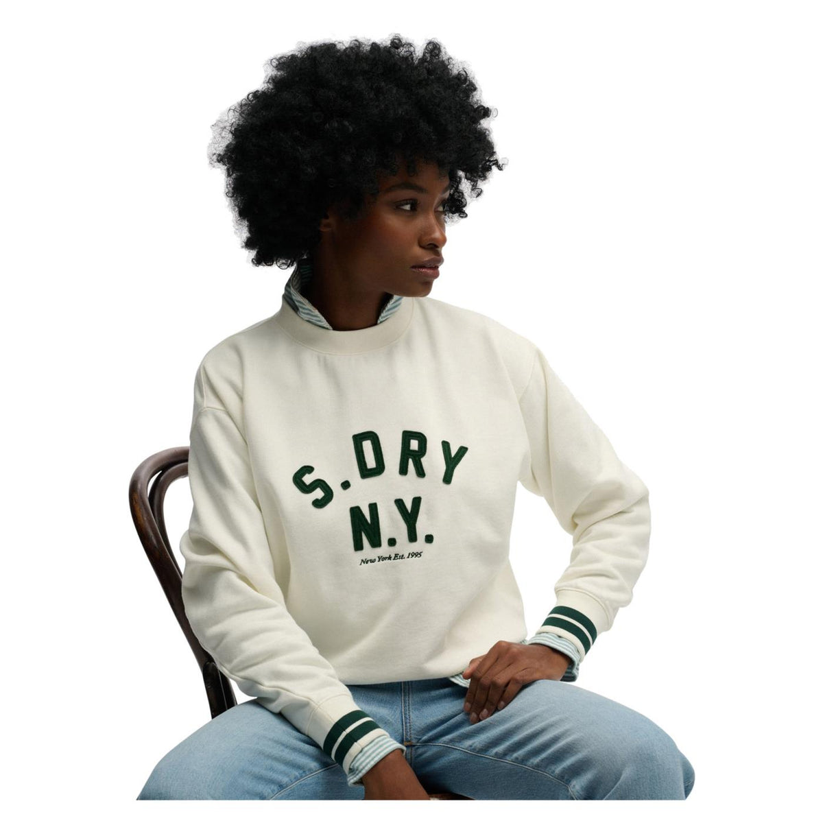 SUPERDRY COUNTRY CLUB APPLIQ CREW - Bianco - vista 3