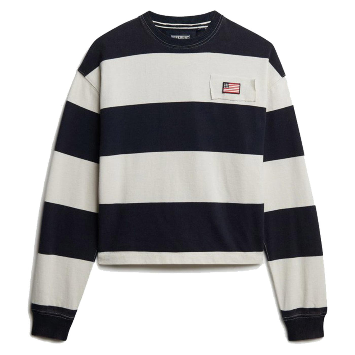 SUPERDRY STRIPE SLOUCHY W CREW - Blu - immagine principale