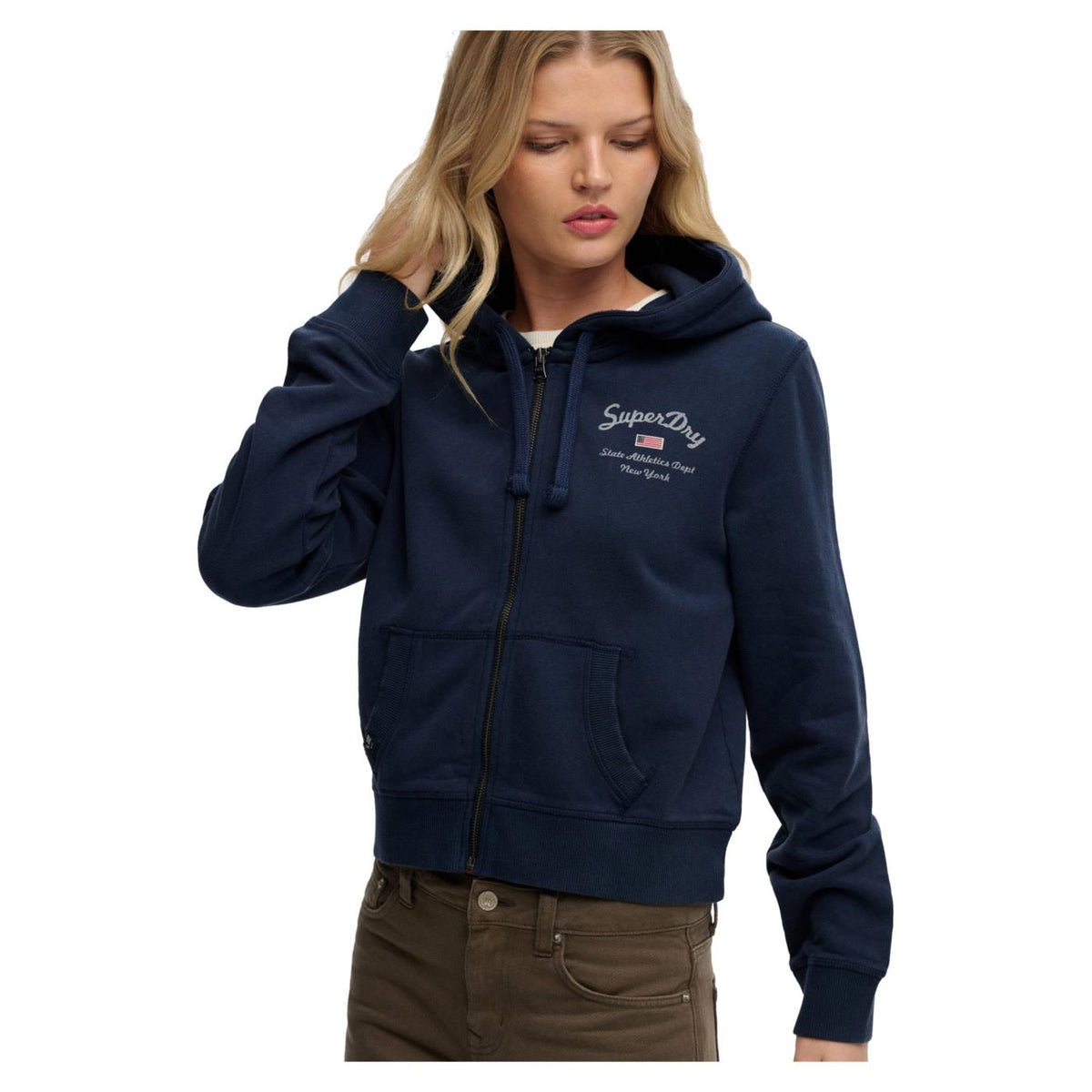 SUPERDRY RELAXED CROP ZIP HOODIE