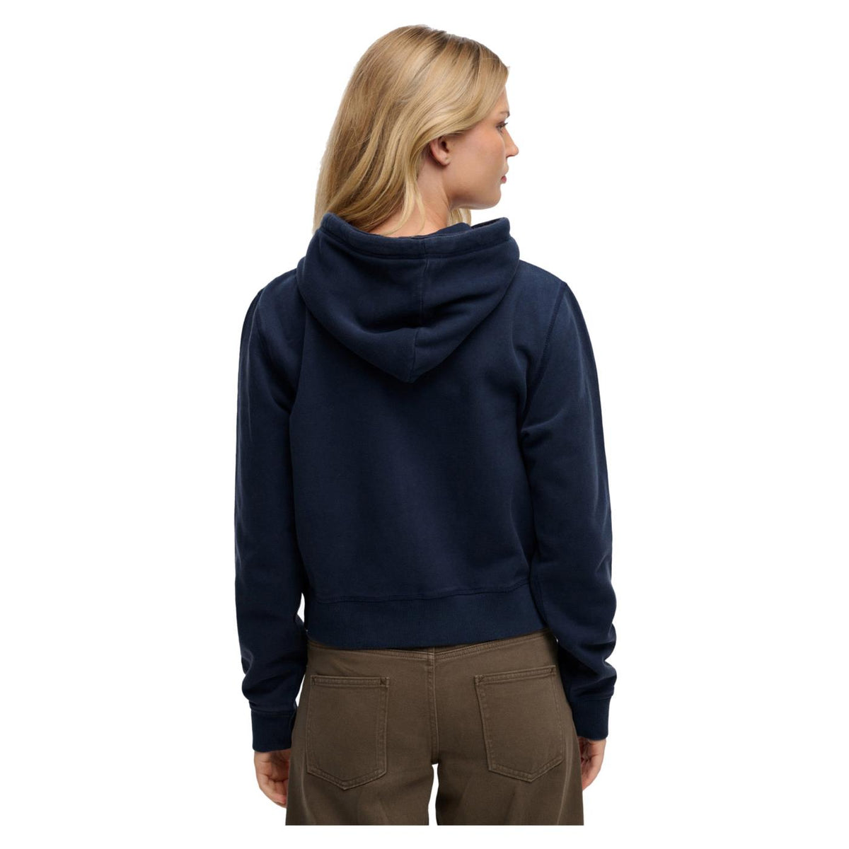 SUPERDRY RELAXED CROP ZIP HOODIE - Blu - vista 2