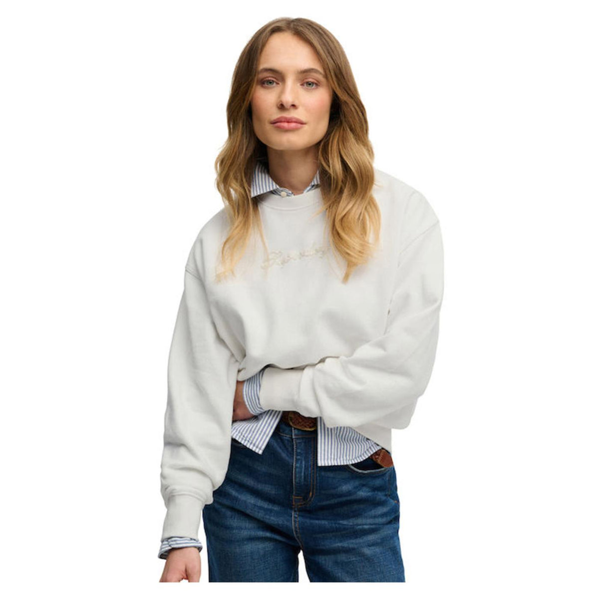 SUPERDRY SCRIPT BRAND LOOSE CREW