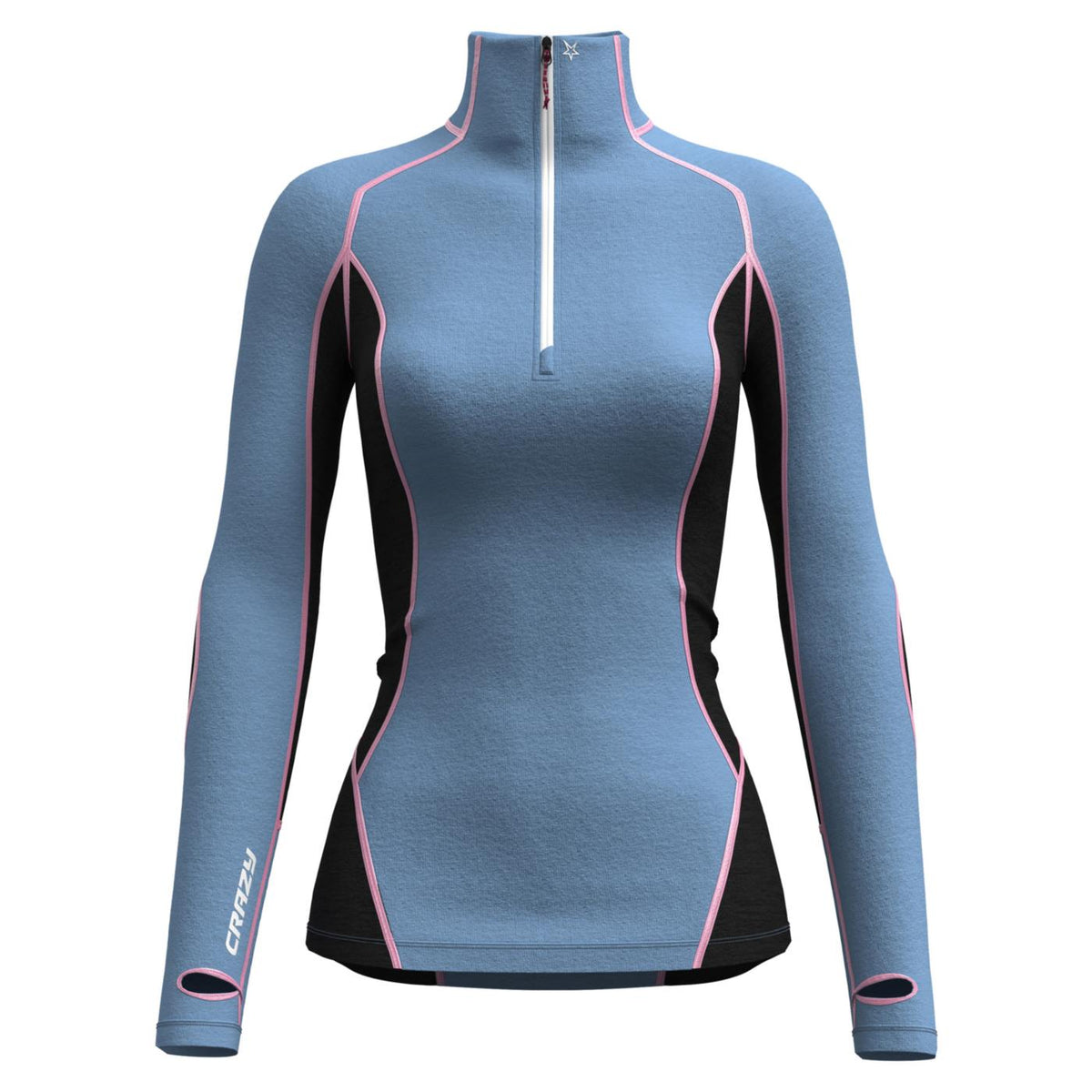 CRAZY IDEA PULL ALLURE ZIP WOMAN - Azzurro - immagine principale