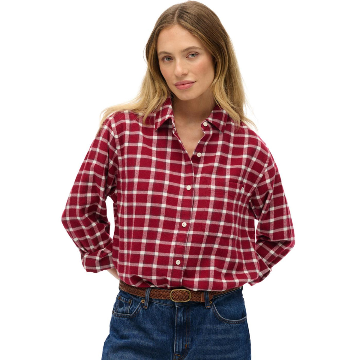 SUPERDRY CHECK FLANNEL W SHIRT - Rosso - immagine principale