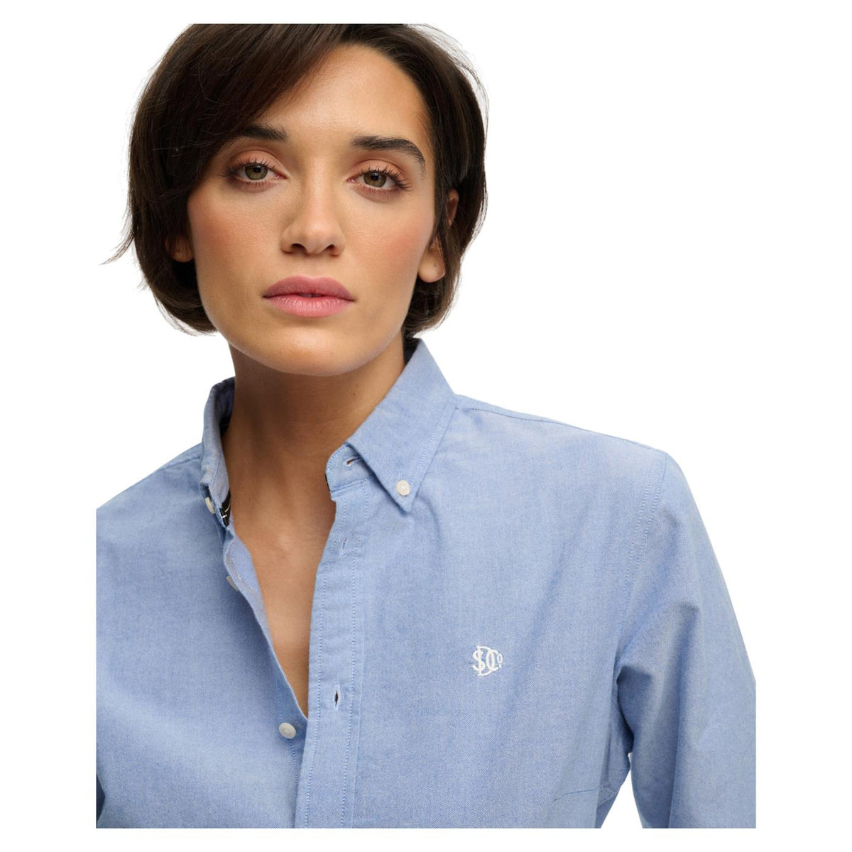 SUPERDRY SLIM OXFORD BD LS W SHIRT - Azzurro - vista 3