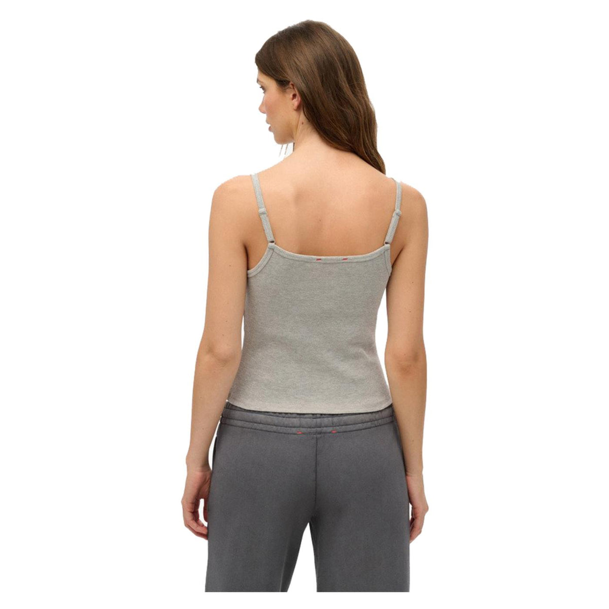 SUPERDRY ATH EMBROIDER BUTTON CAMI - Grigio chiaro - vista 2