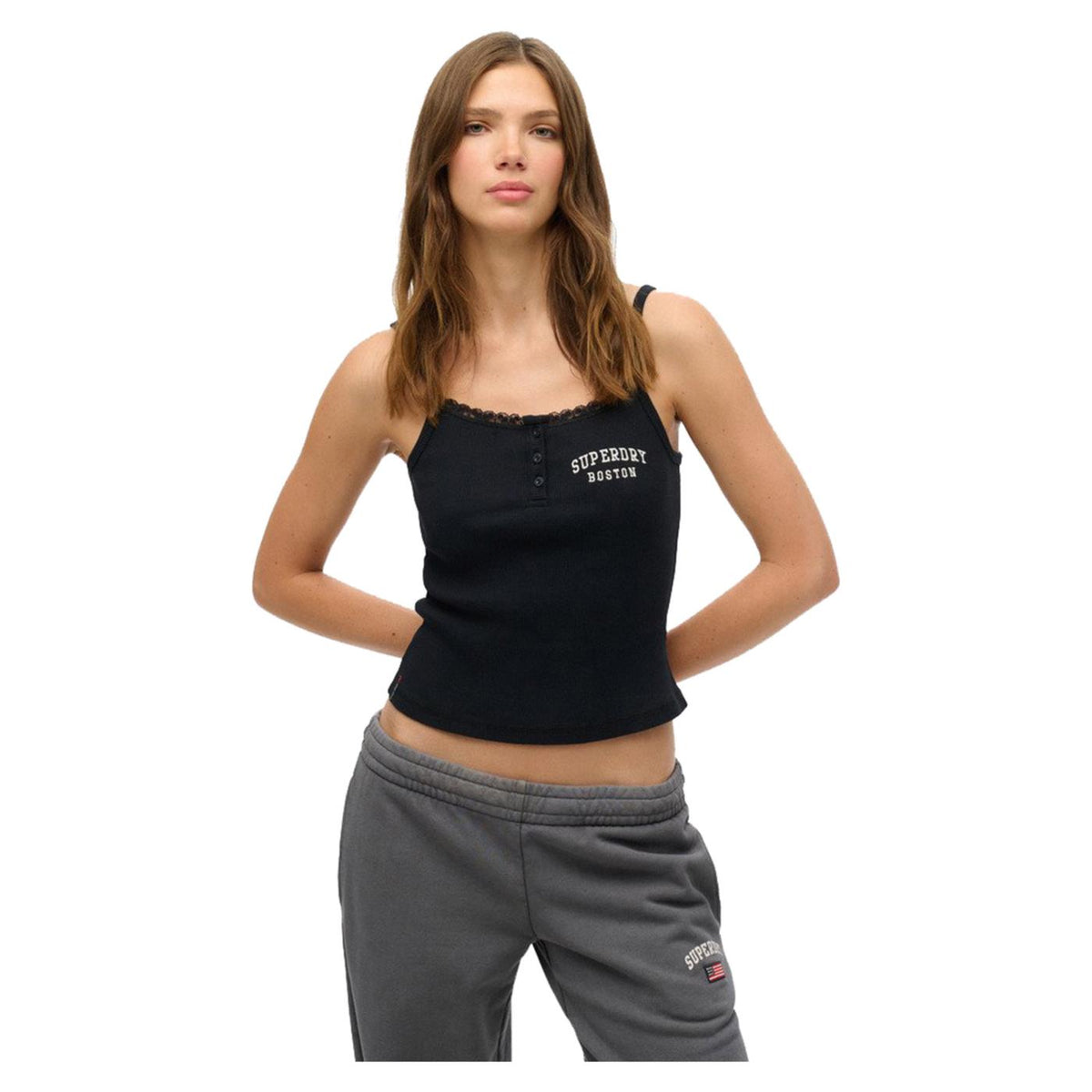 SUPERDRY ATH EMBROIDER BUTTON CAMI