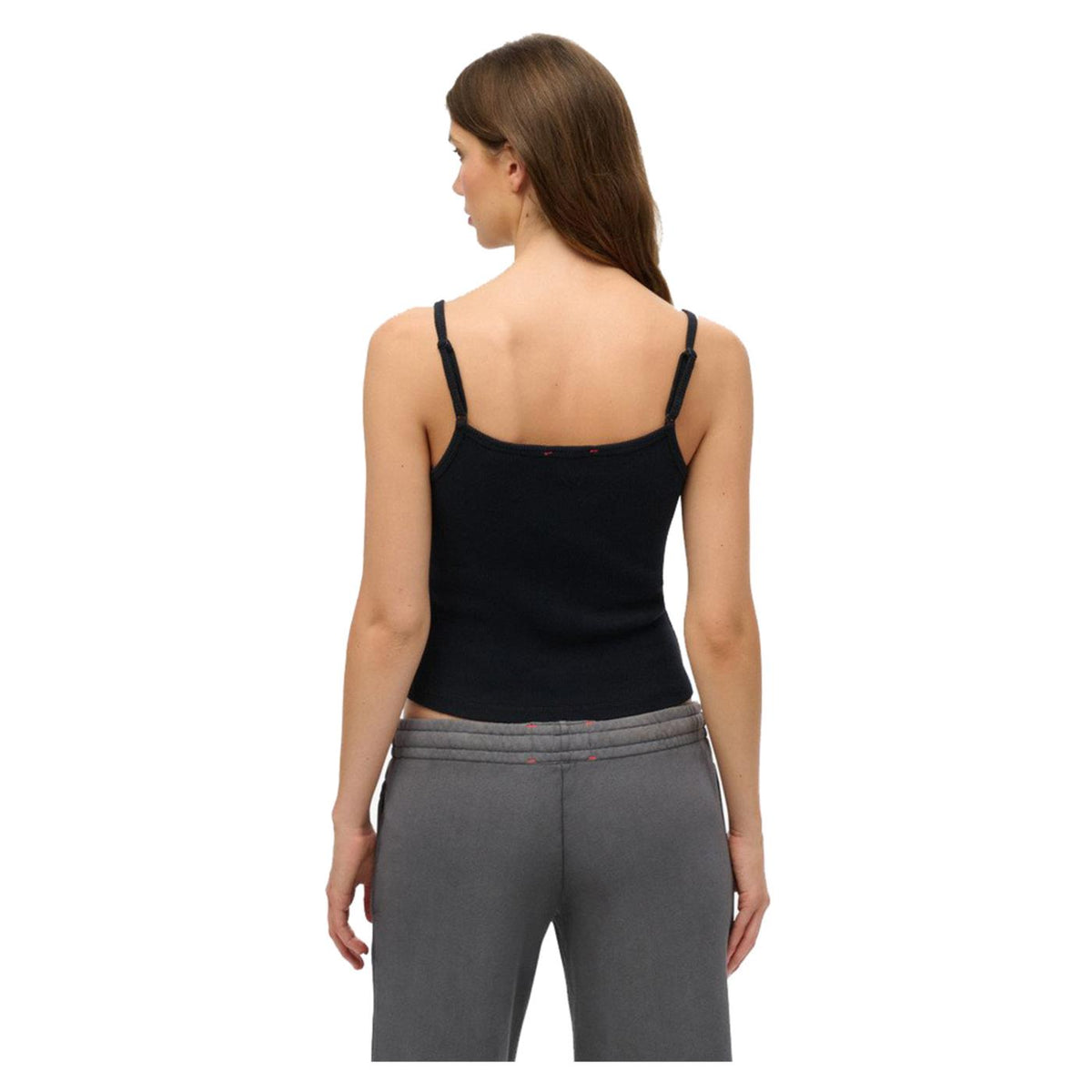 SUPERDRY ATH EMBROIDER BUTTON CAMI - Nero - vista 2
